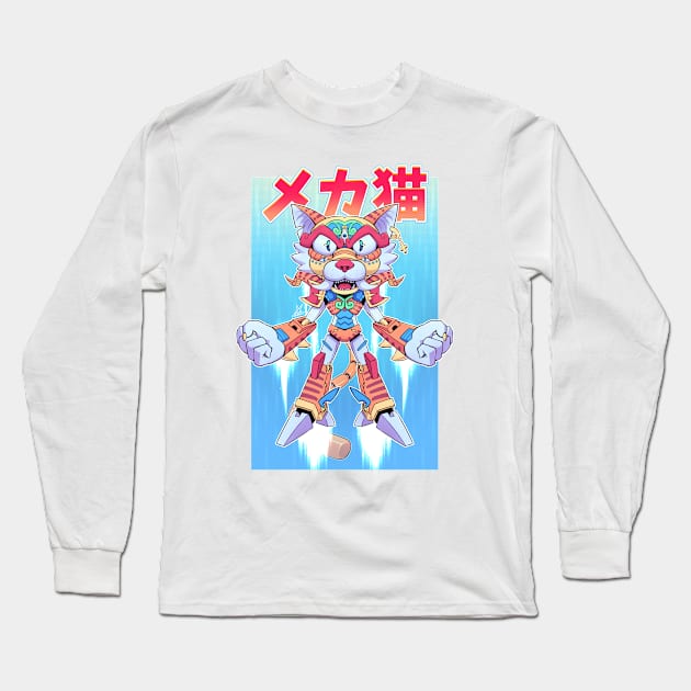 Mecha Cat Long Sleeve T-Shirt by Chrivart